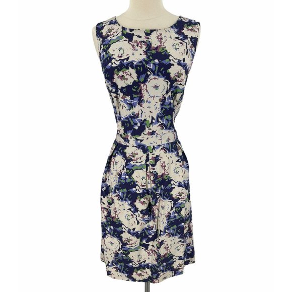LOFT Dresses & Skirts - Ann Taylor LOFT Blue Multi Floral Sheath Dress 14